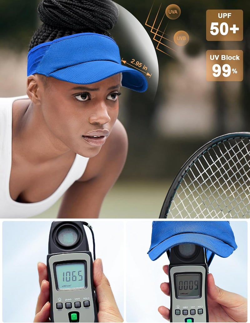vidsel Sport Sun-Visor Hat Men Women Summer UV Protection, Lightweight Cooling Golf Running Tennis Sweat-Band Cap - Image 5
